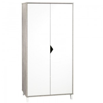 ARMOIRE 2 PORTES SCANDI GRIS